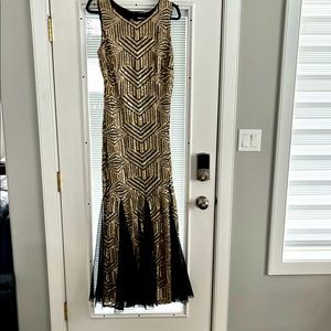 Calvin Klein long dress. Beautiful gold sequence dress